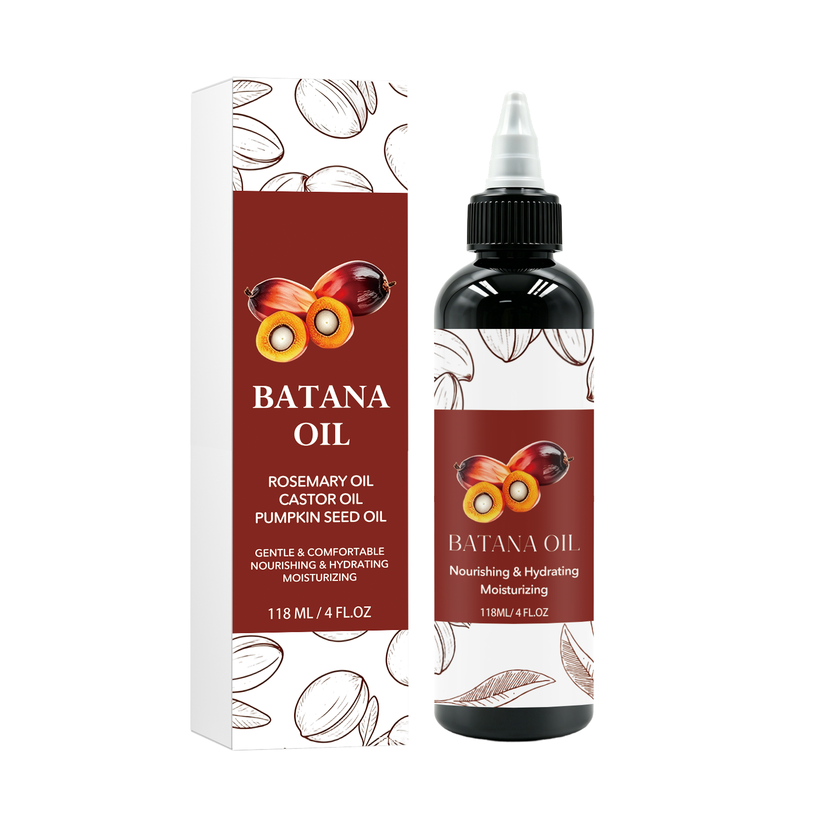 Batana Hair Oil Volumizing Nourishing Silky Shiny Refreshing Hydrating Hair Daily Care Product