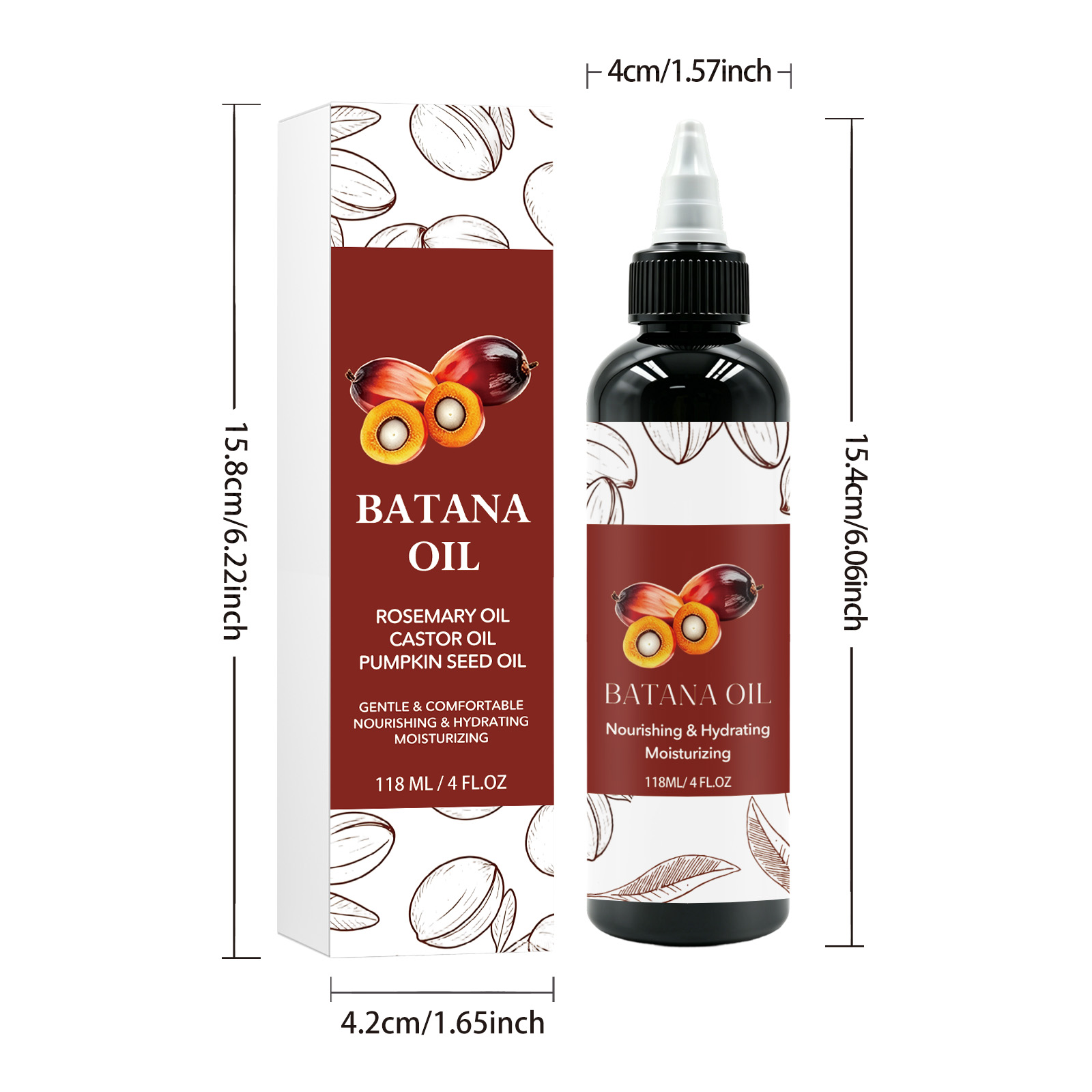 Batana Hair Oil Volumizing Nourishing Silky Shiny Refreshing Hydrating Hair Daily Care Product