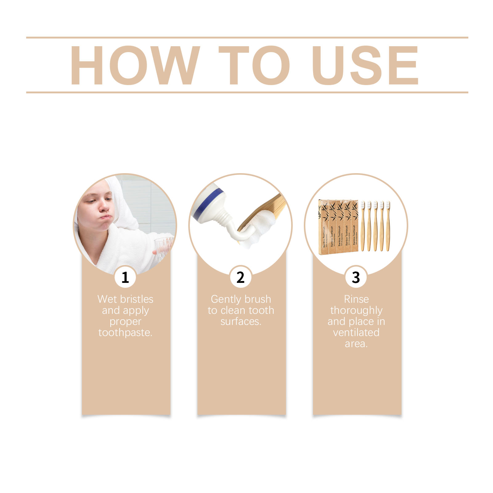 Soft Fine Bristle Flat Bamboo Toothbrush Gentle Cleansing Manual Lightweight Handle For Daily Household Use