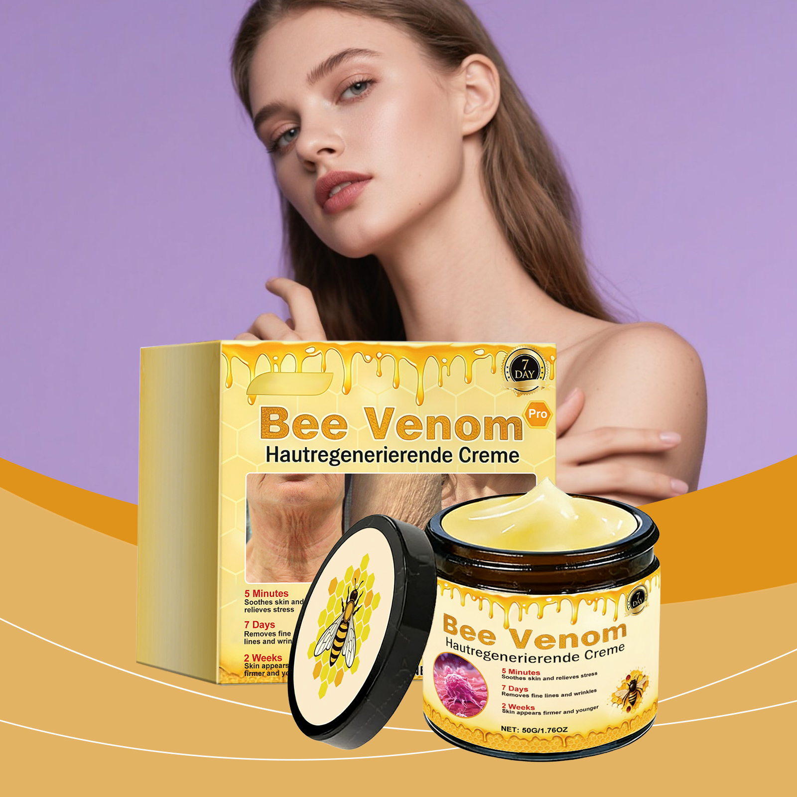 Bee Venom Facial Care Cream Mild Formula Nourish Delicate Smooth Moisturize Daily Face Skincare