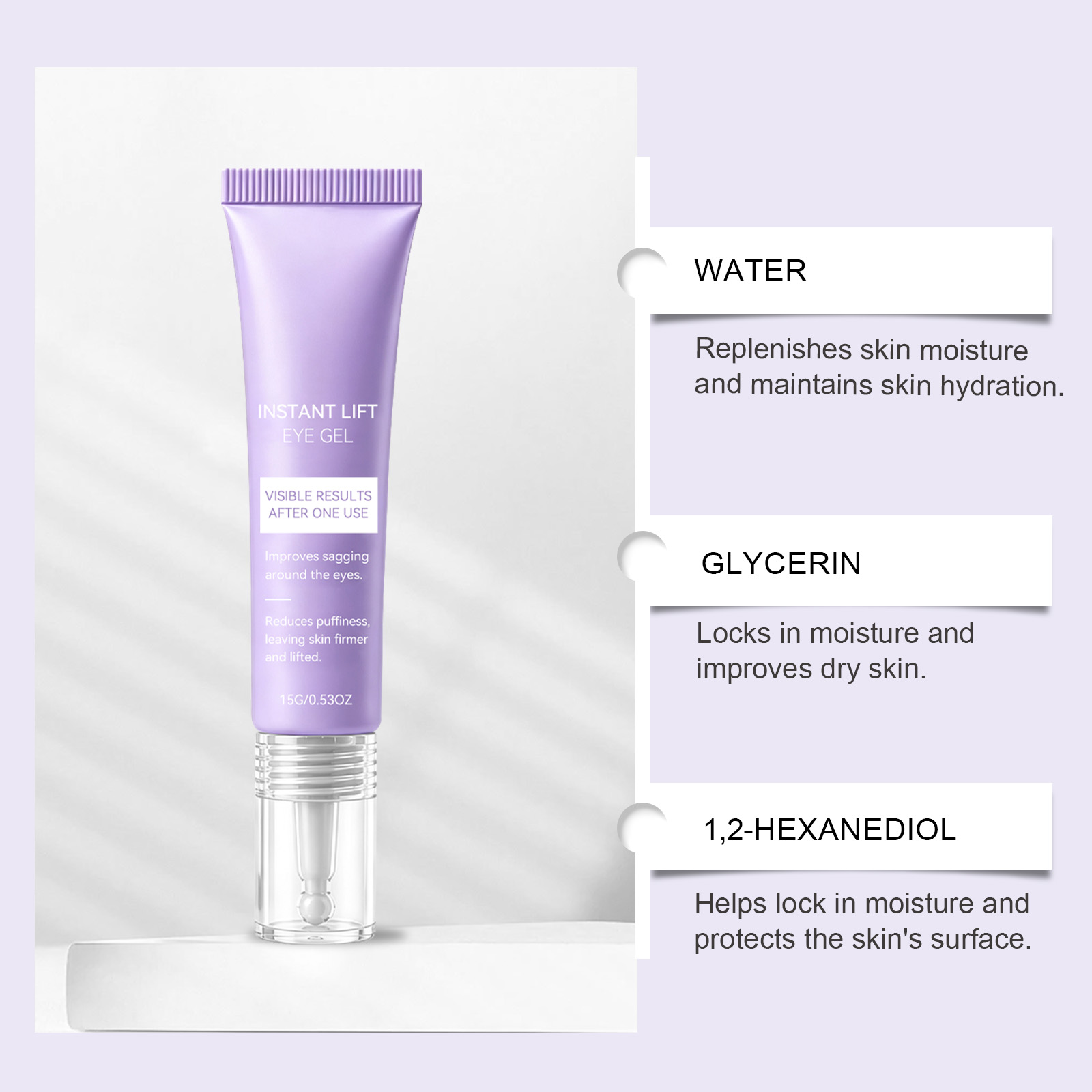 Eye Cream Soft Elastic Hydrating Texture Light Easy Absorb Mild Gentle Fit Various Skin Types
