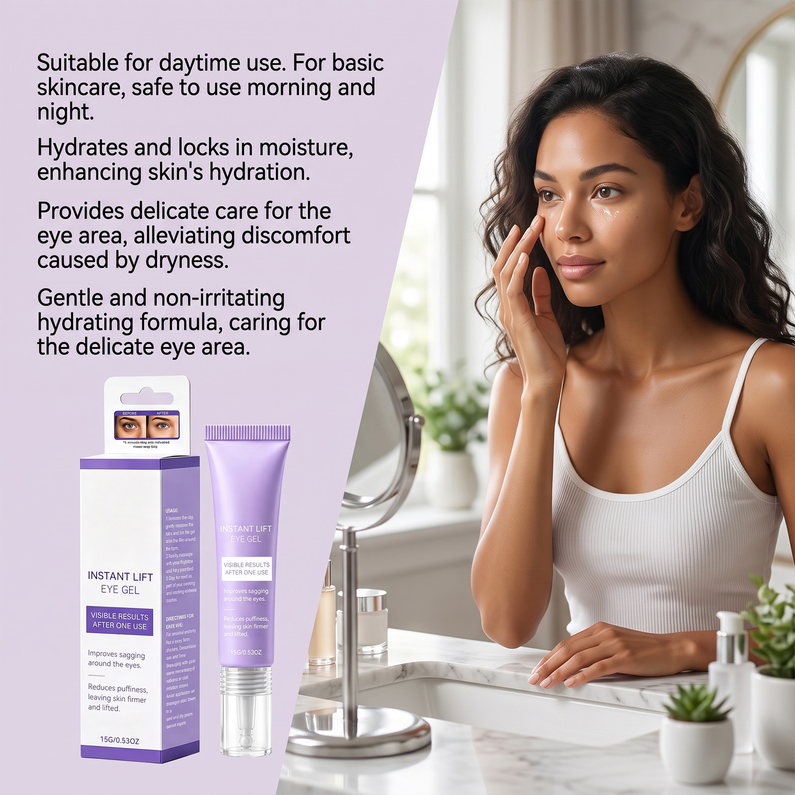 Eye Cream Soft Elastic Hydrating Texture Light Easy Absorb Mild Gentle Fit Various Skin Types