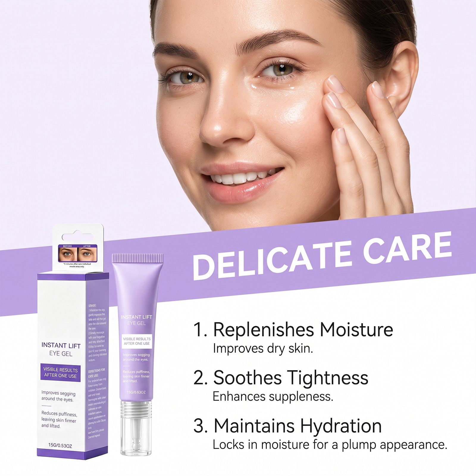 Eye Cream Soft Elastic Hydrating Texture Light Easy Absorb Mild Gentle Fit Various Skin Types