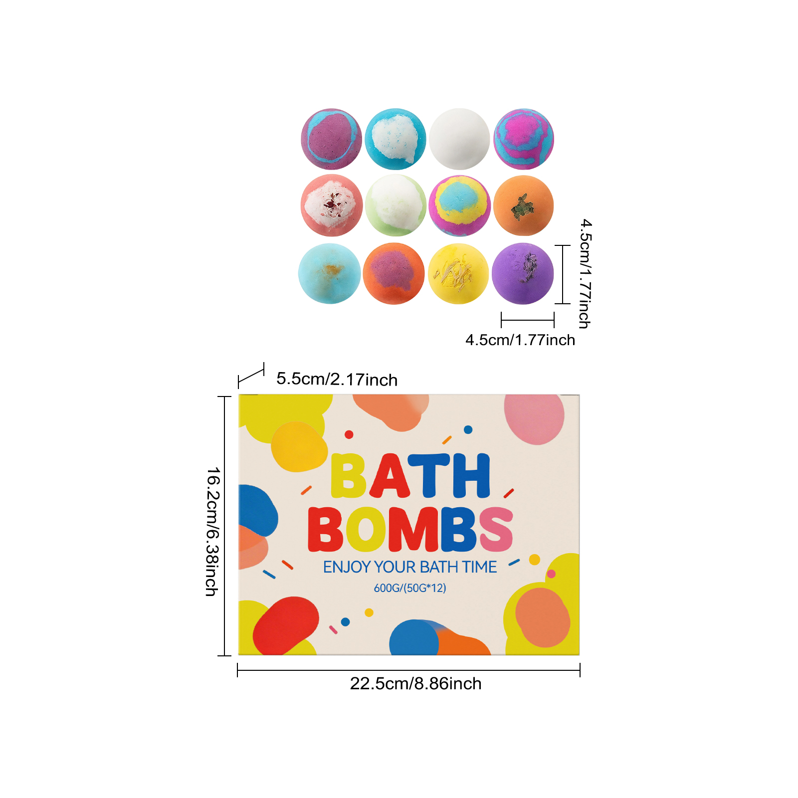 Fun Bath Bomb Gift Set Mild Skin Friendly Hydrating Moisturizing Daily Care Body Skin Bath Cleansing Treatment