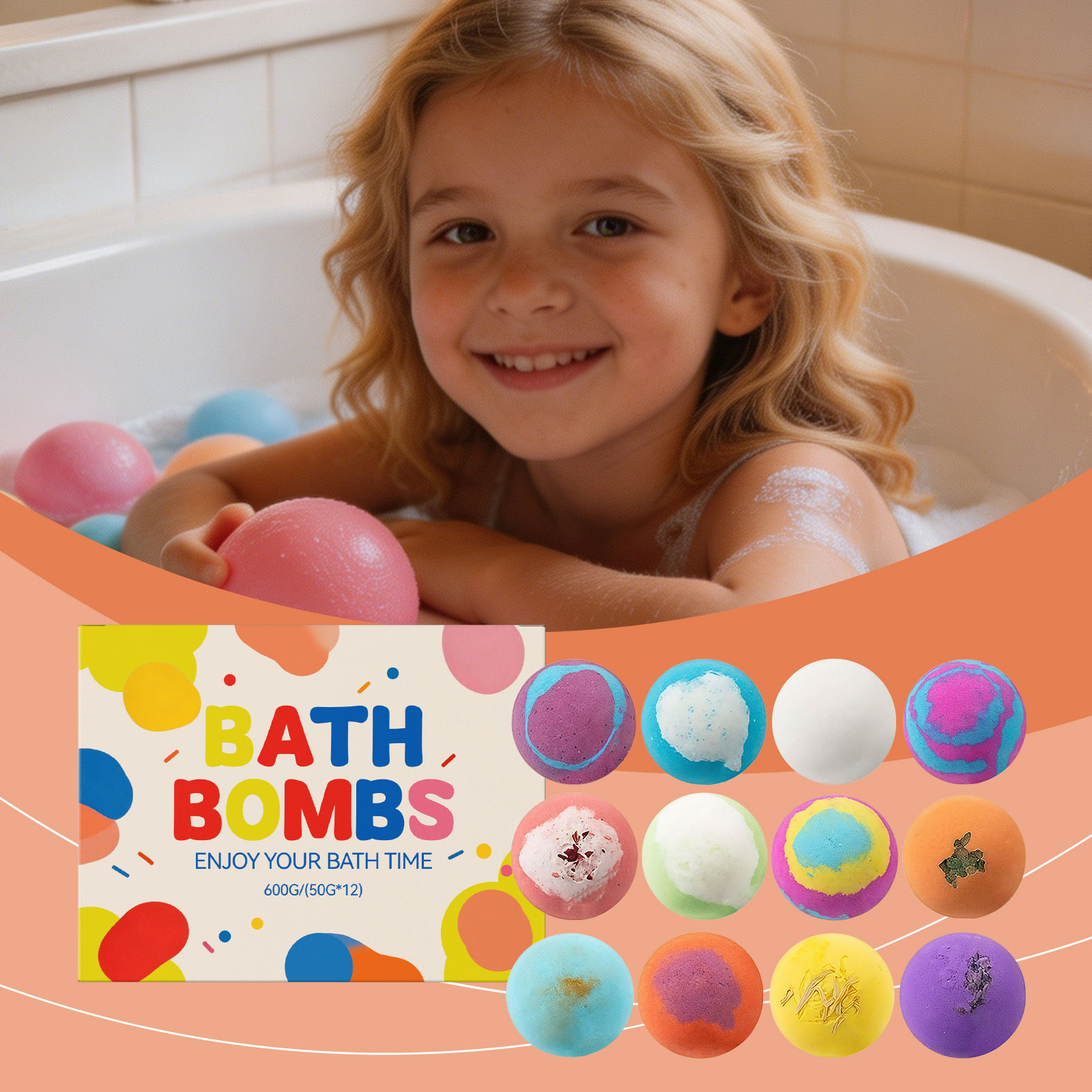 Fun Bath Bomb Gift Set Mild Skin Friendly Hydrating Moisturizing Daily Care Body Skin Bath Cleansing Treatment