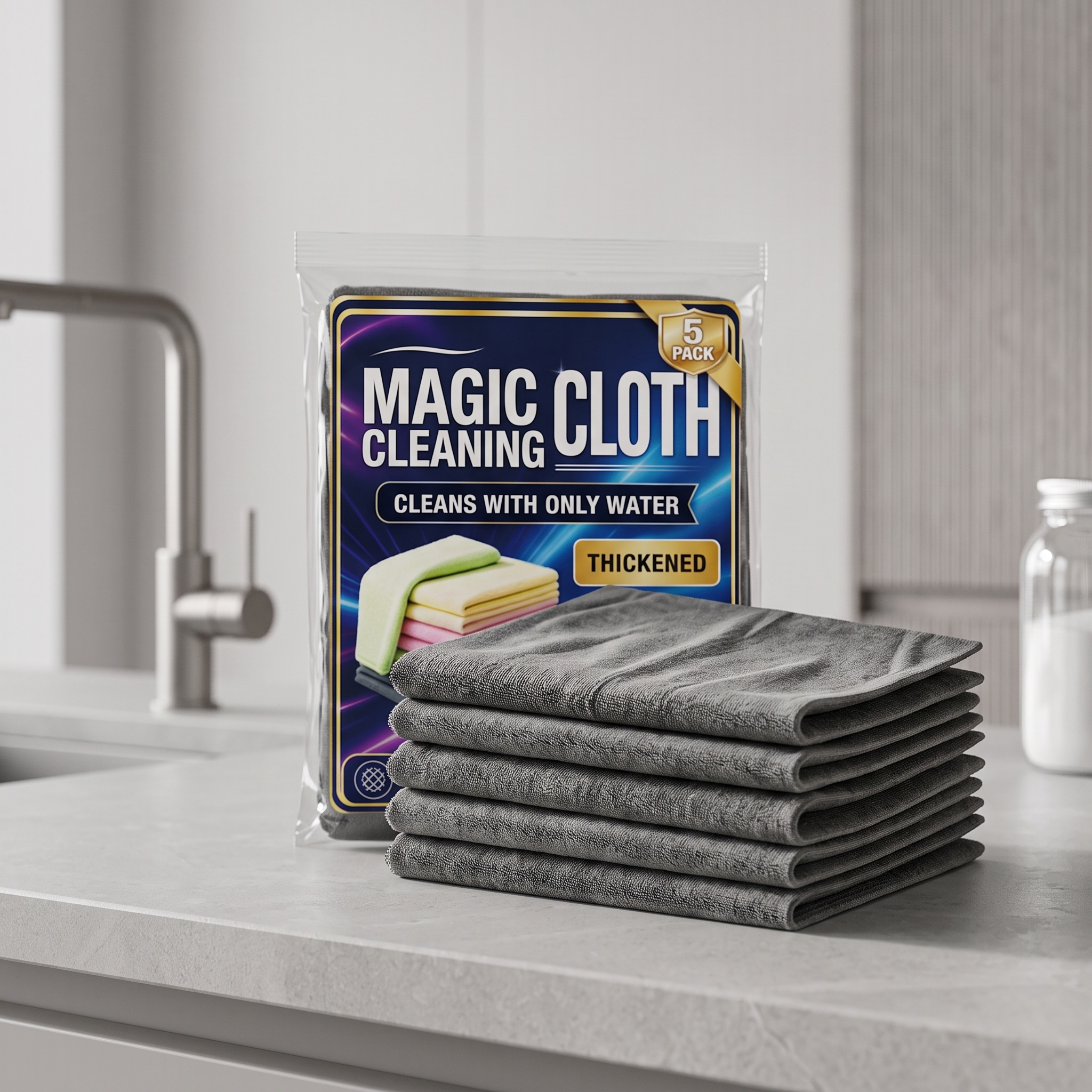 (Black) Microfiber Cleaning Cloth Daily Household Auto Body Interior Stain Cleans Multi Scene Applicable Rag