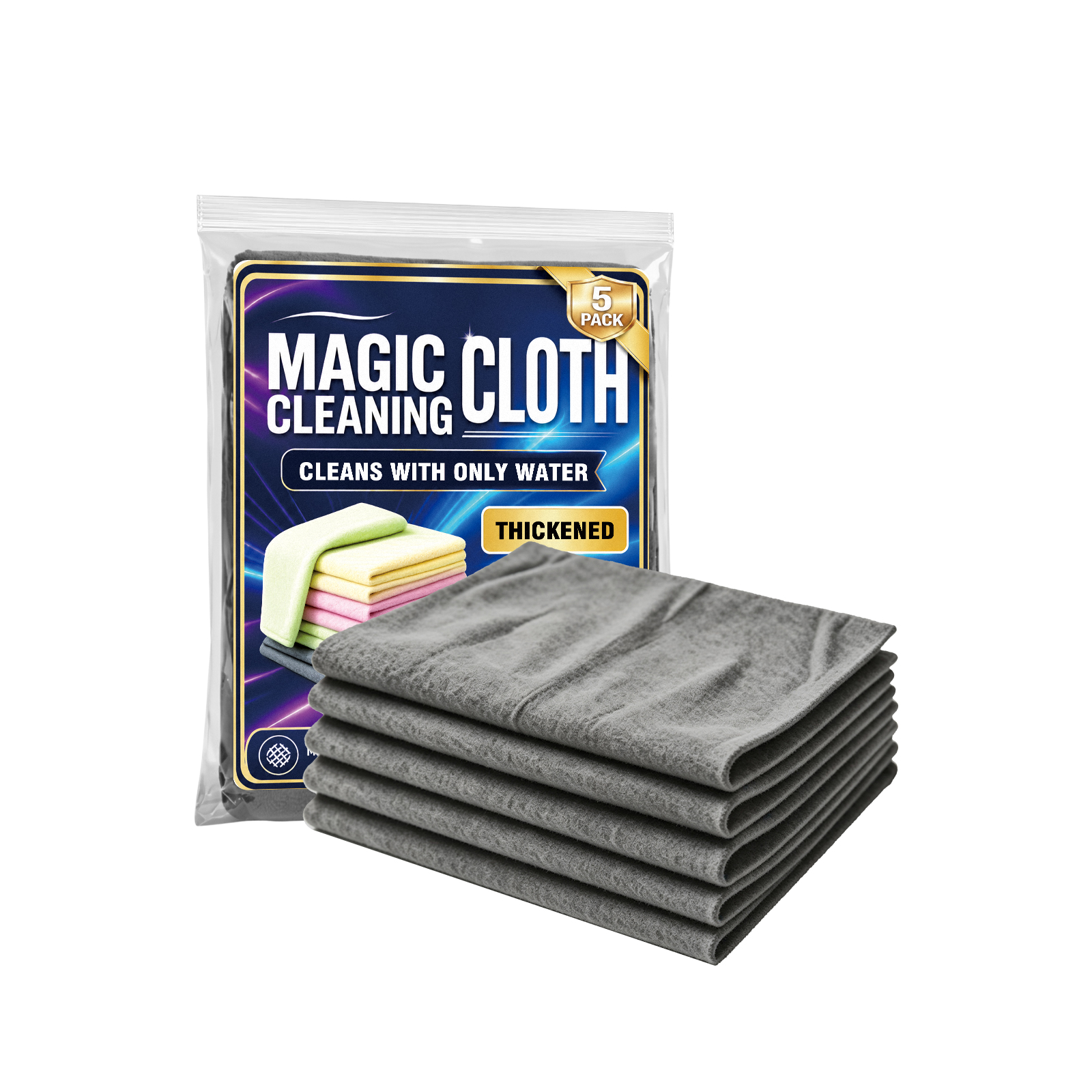 (Black) Microfiber Cleaning Cloth Daily Household Auto Body Interior Stain Cleans Multi Scene Applicable Rag