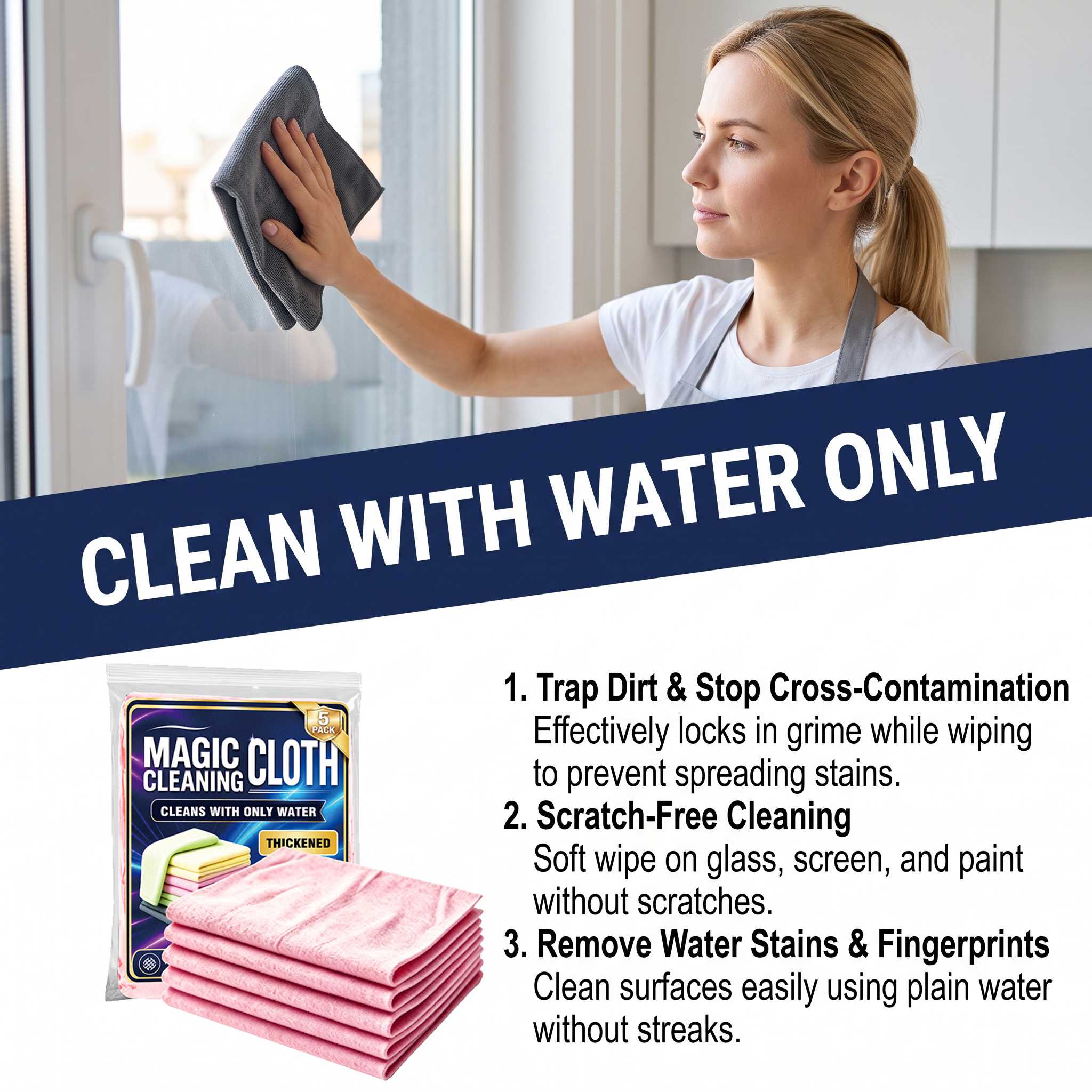 (Black) Microfiber Cleaning Cloth Daily Household Auto Body Interior Stain Cleans Multi Scene Applicable Rag