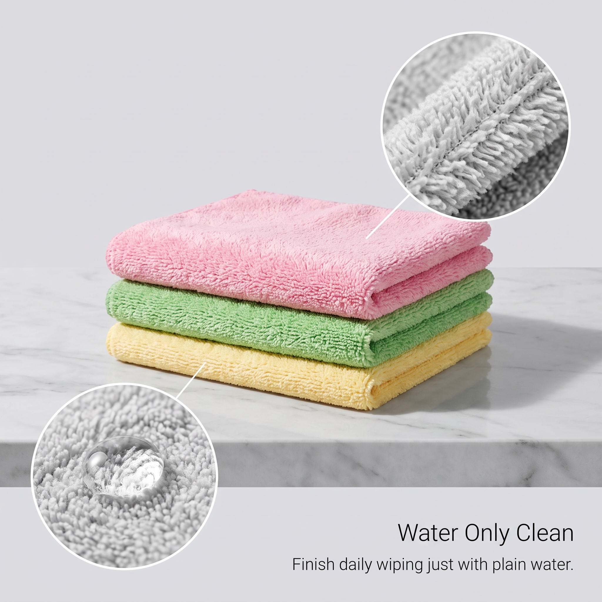 (Black) Microfiber Cleaning Cloth Daily Household Auto Body Interior Stain Cleans Multi Scene Applicable Rag
