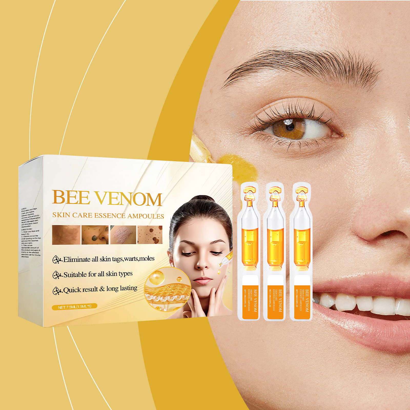 Skin Essence Ampoule Mild Formula Reduce Flat Warts Facial Eye Smooth Care Daily Nursing