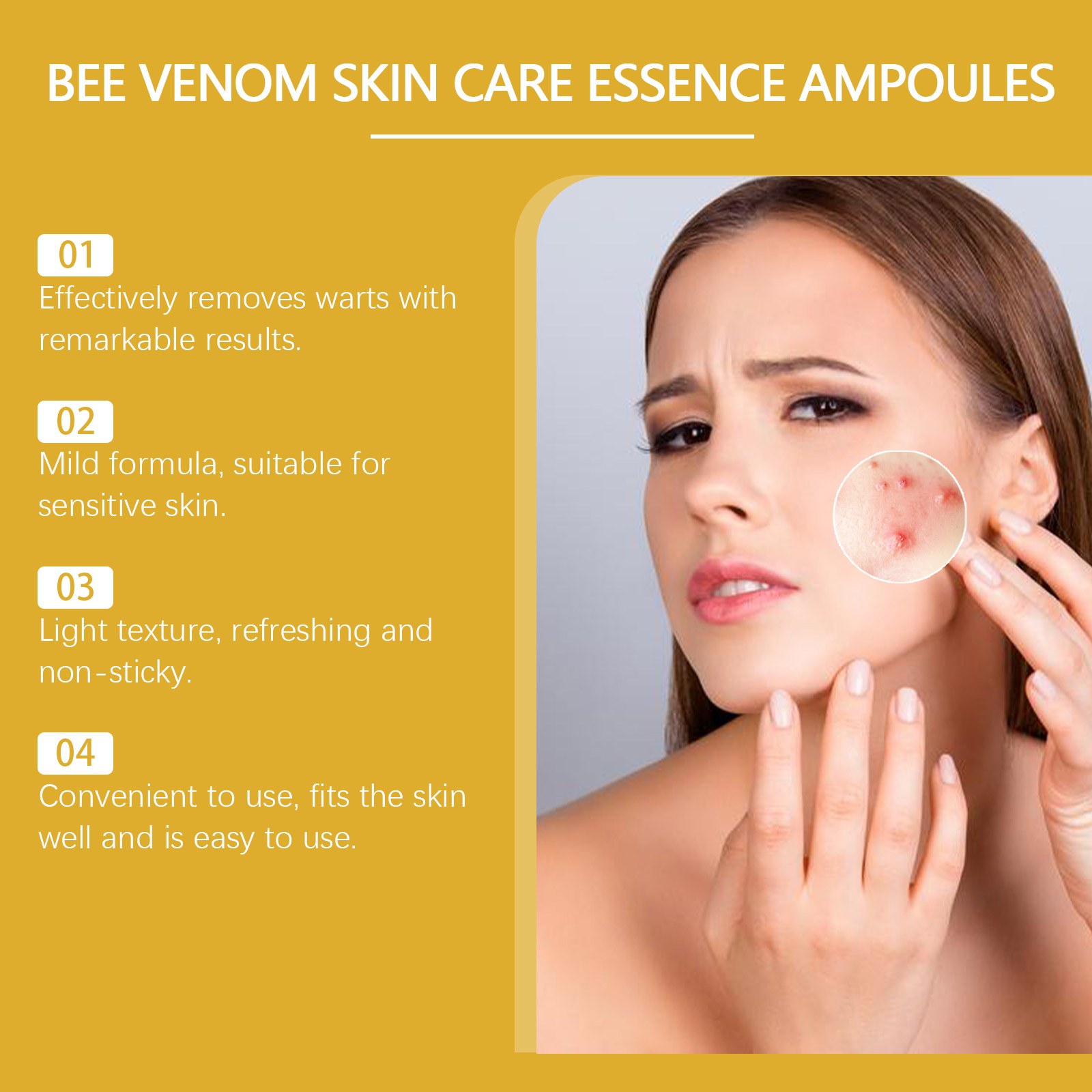 Skin Essence Ampoule Mild Formula Reduce Flat Warts Facial Eye Smooth Care Daily Nursing