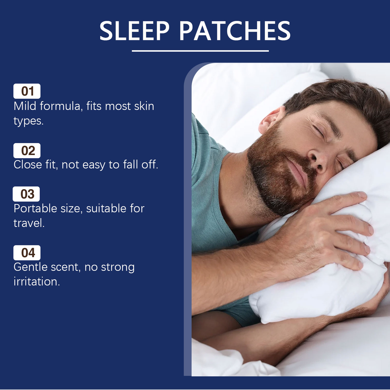 Sleep Aid Patch Skin Friendly Fresh Scent Compact Portable Mild Gentle Non Irritating Body Application
