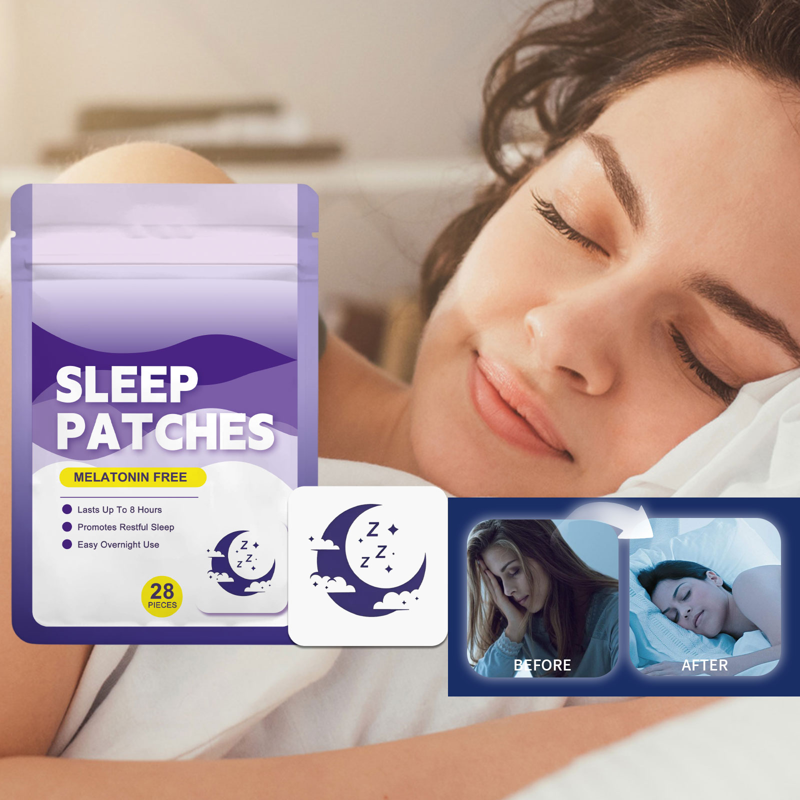 Sleep Aid Patch Skin Friendly Fresh Scent Compact Portable Mild Gentle Non Irritating Body Application