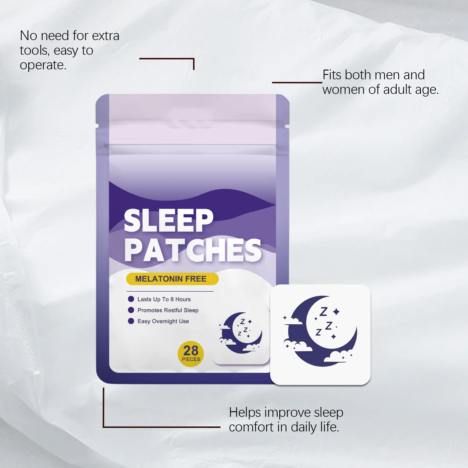 Sleep Aid Patch Skin Friendly Fresh Scent Compact Portable Mild Gentle Non Irritating Body Application