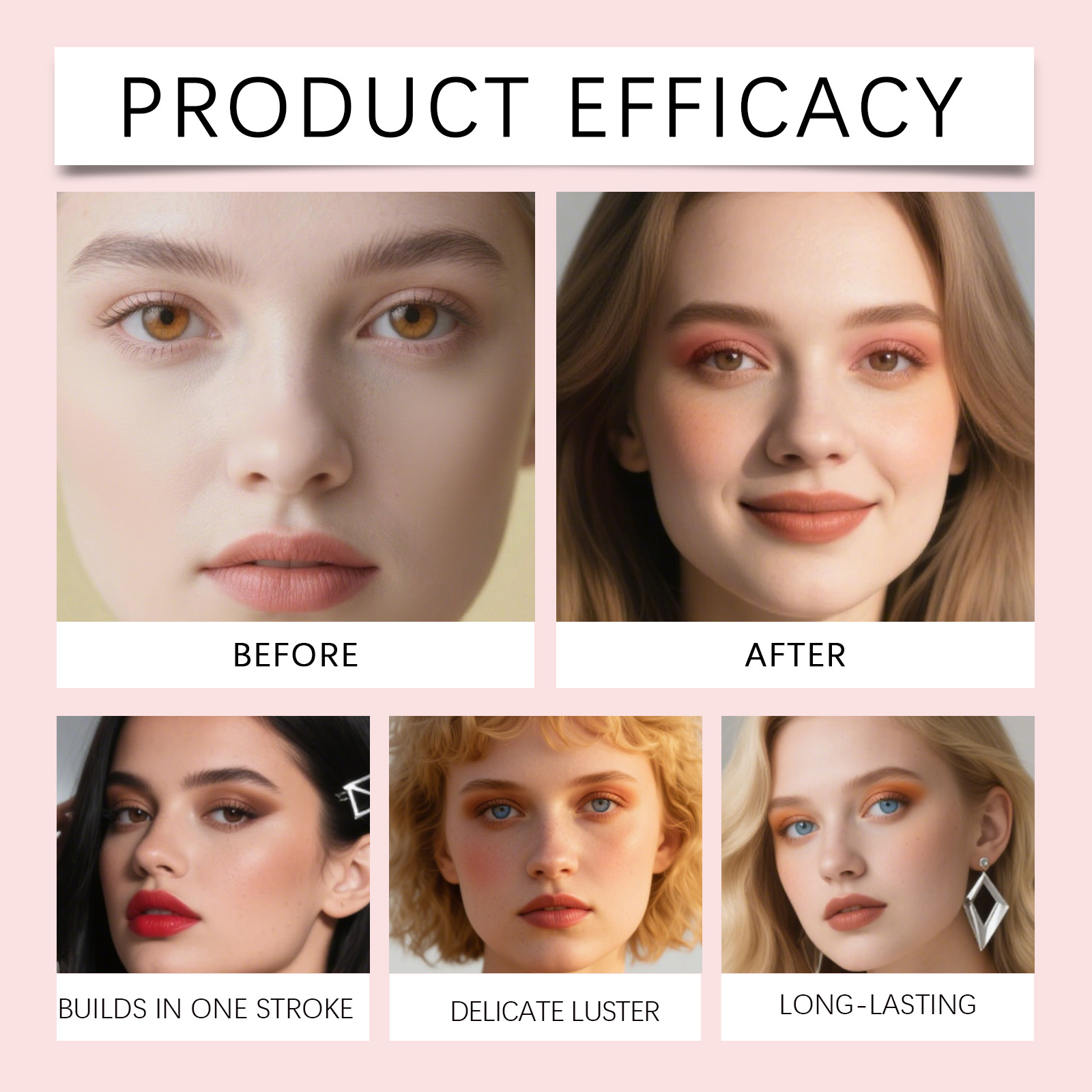 (Red) Shimmer Liquid Eyeshadow Natural Color Rendering Easy To Apply Eye Makeup Party Look Portable Cosmetic