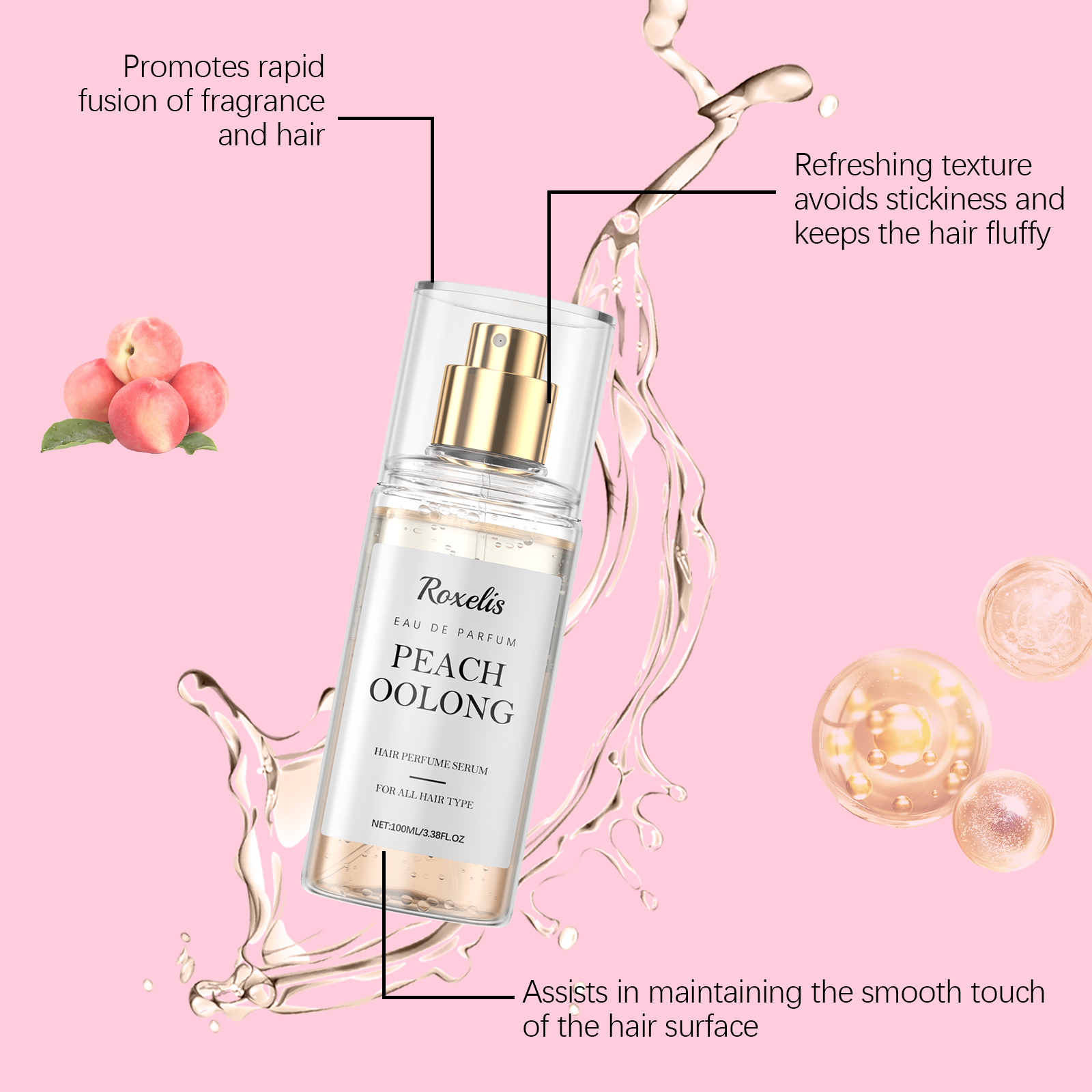 Peach Oolong Tea Perfume Spray Natural Fruity Aroma Brings Charming Fresh Long Fragrance