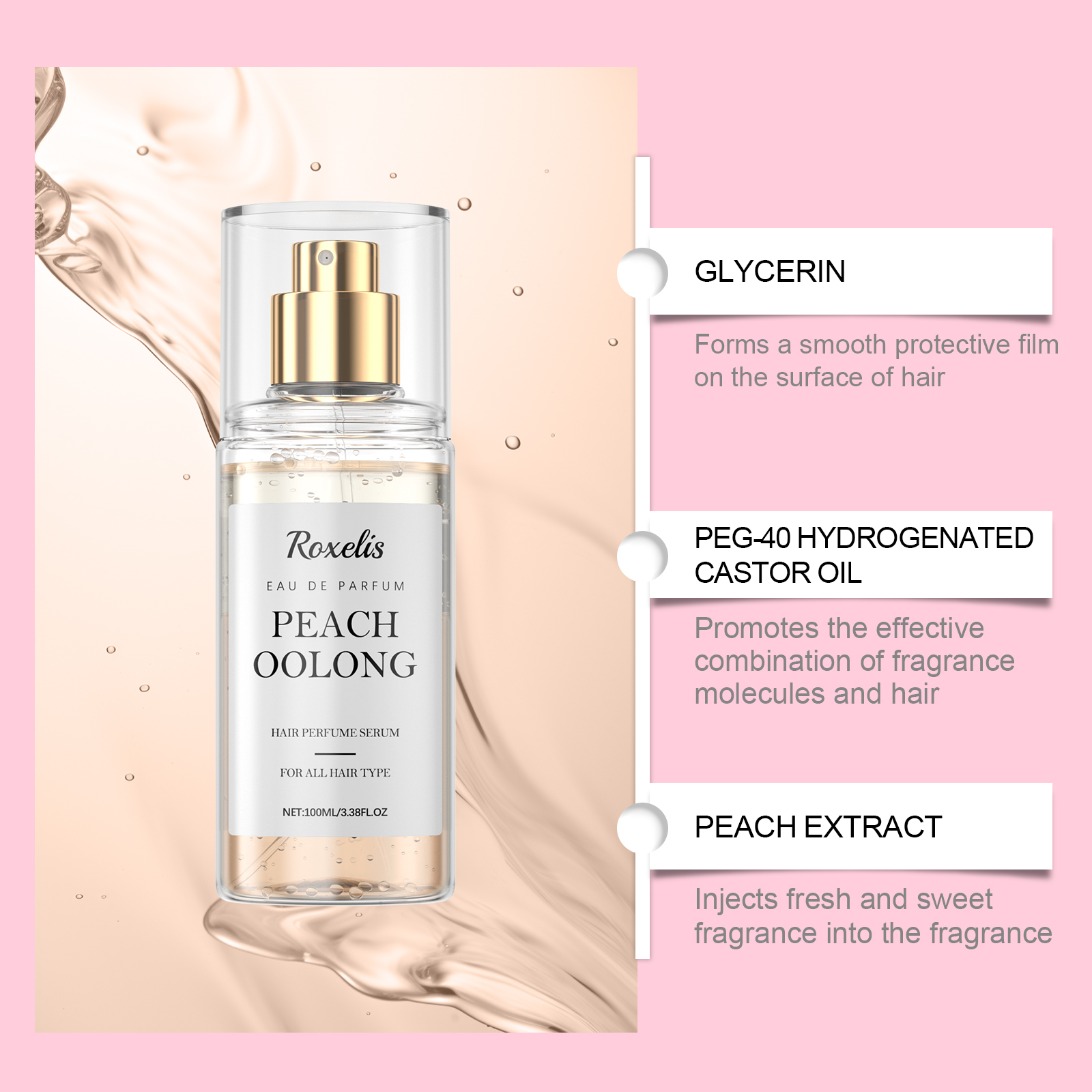 Peach Oolong Tea Perfume Spray Natural Fruity Aroma Brings Charming Fresh Long Fragrance