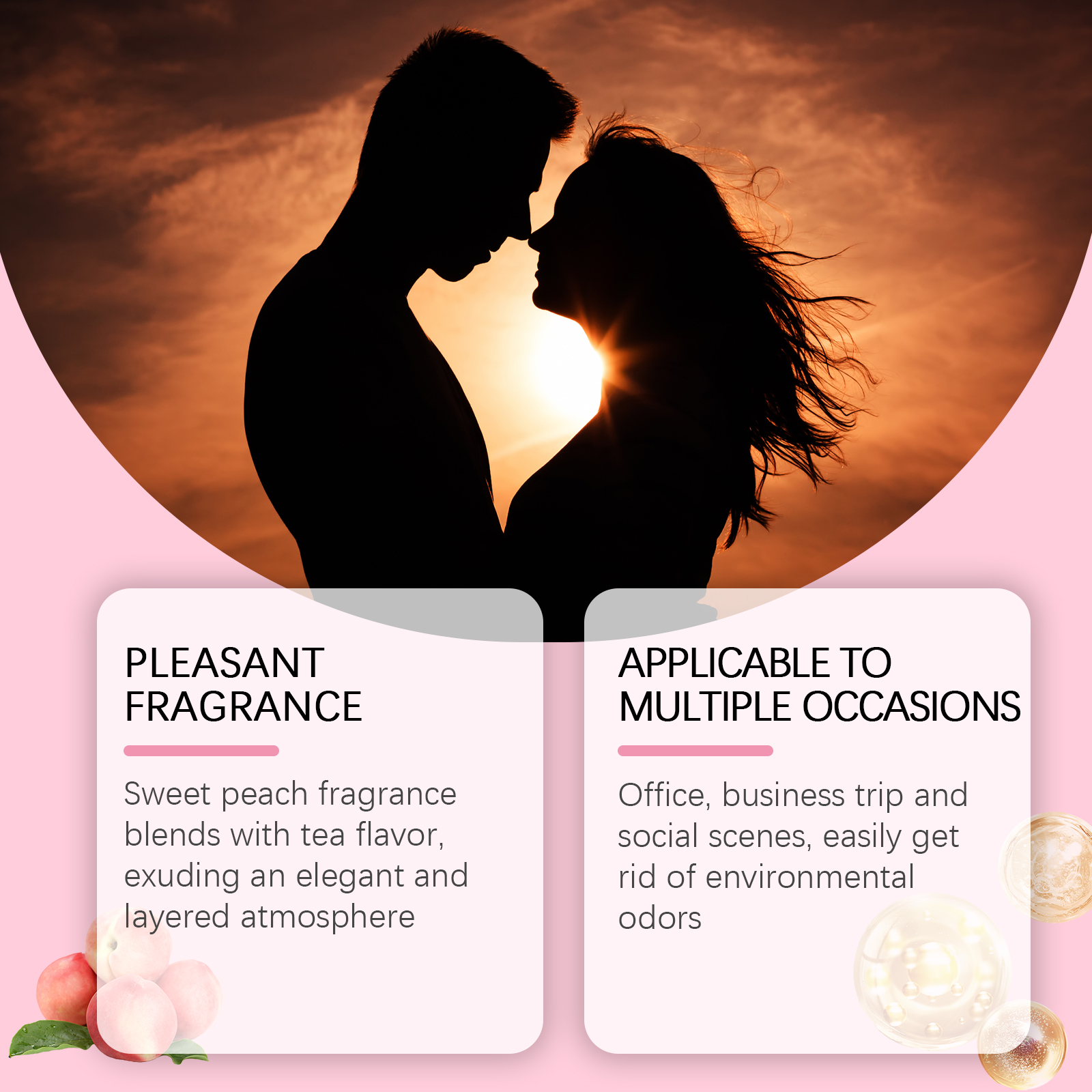 Peach Oolong Tea Perfume Spray Natural Fruity Aroma Brings Charming Fresh Long Fragrance