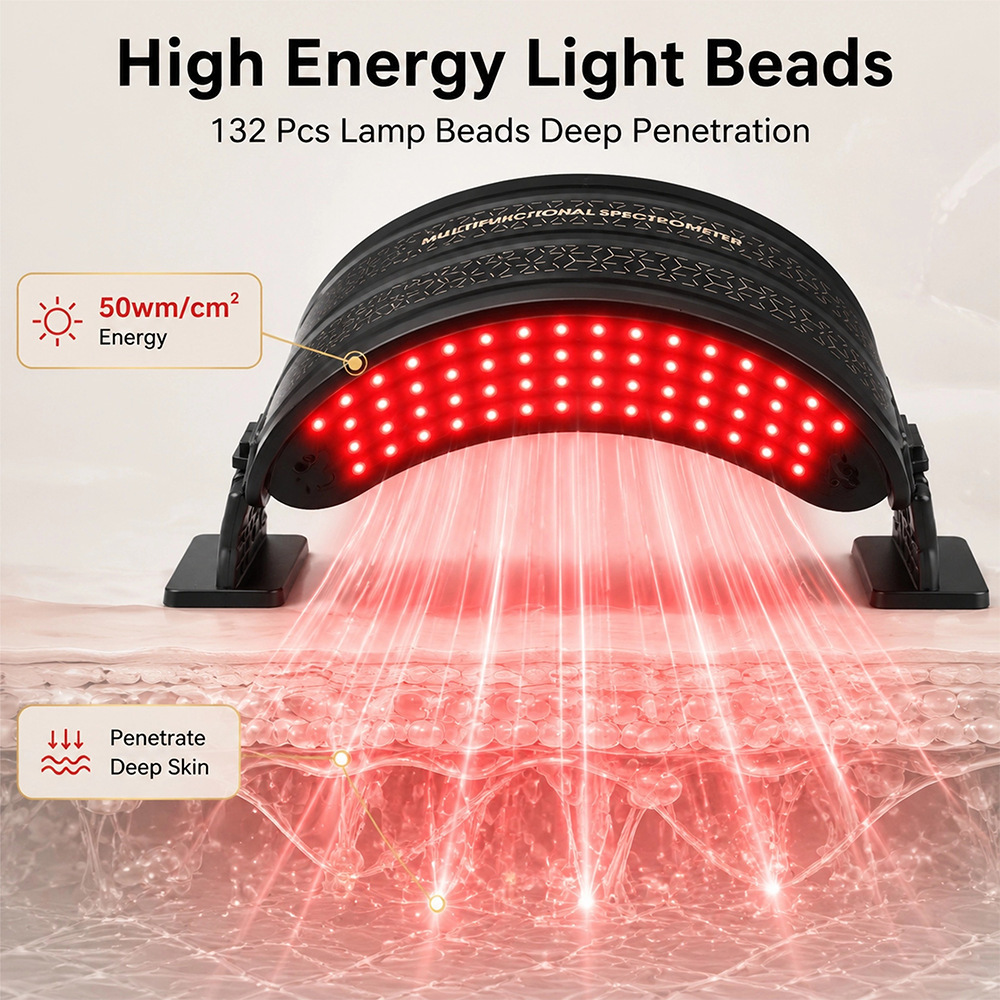 LED Light Mask Belt Spectrometer Face Rejuvenation Instrument LED Photon Mask Instrument Beauty Mask Folding Large Row Light