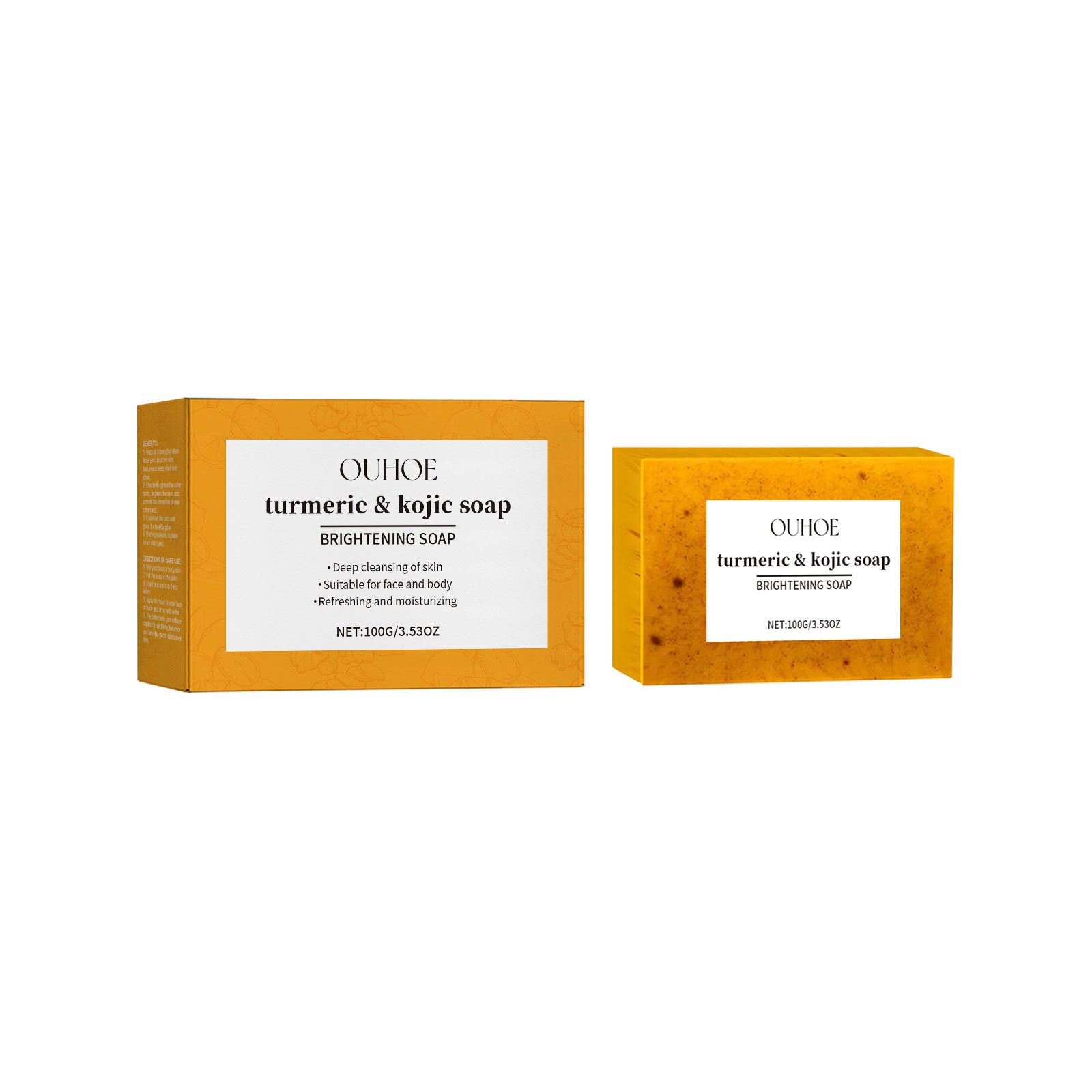 Lemon Turmeric Brightening Soap Bar Gentle Cleansing Moisturizing For Face And Body Daily Care 100g