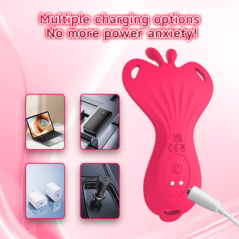 (Remote~Controlled Rose Red) Sex Toys for Women APP Remote Control Butterfly Wearable Strap Vibrating Egg Massager Female Masturbator Adult Toy