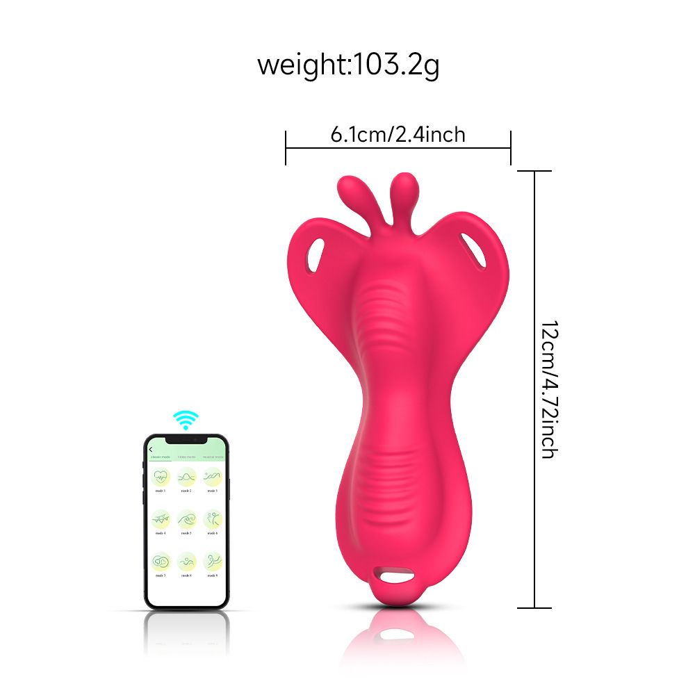 (Remote~Controlled Rose Red) Sex Toys for Women APP Remote Control Butterfly Wearable Strap Vibrating Egg Massager Female Masturbator Adult Toy