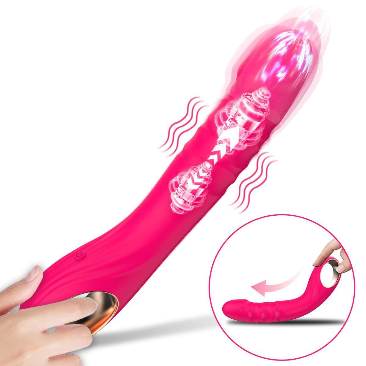 (Red) Vibrator for Women Adult Sex Toy Massager Dildo with 10 Vibration Frequencies Female Masturbation G-Spot Vibrator