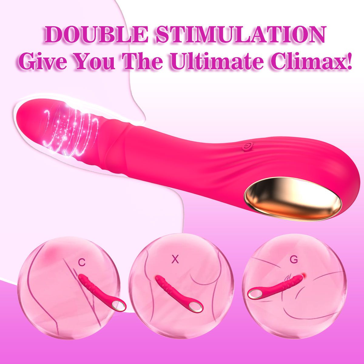 (Red) Vibrator for Women Adult Sex Toy Massager Dildo with 10 Vibration Frequencies Female Masturbation G-Spot Vibrator