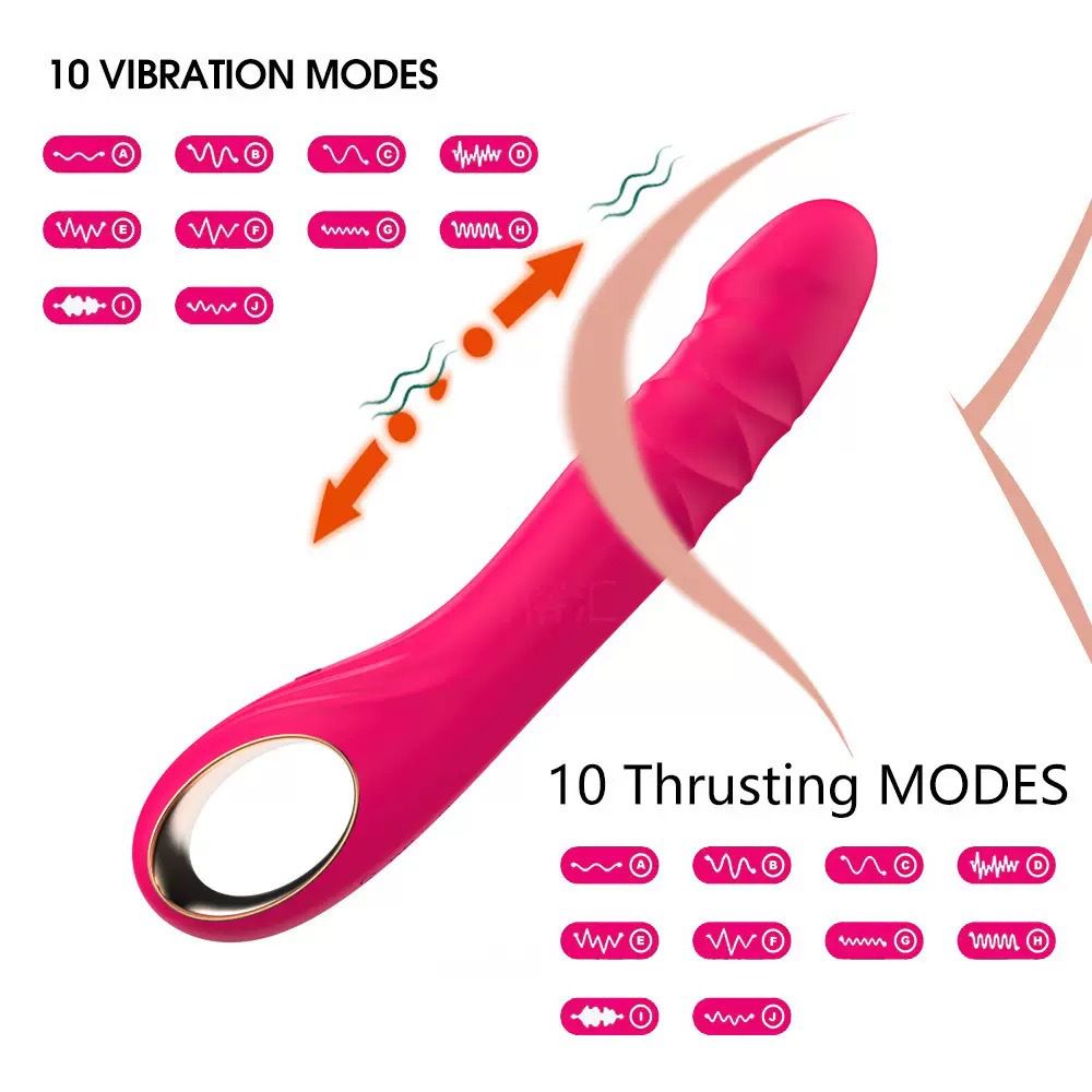 (Red) Vibrator for Women Adult Sex Toy Massager Dildo with 10 Vibration Frequencies Female Masturbation G-Spot Vibrator