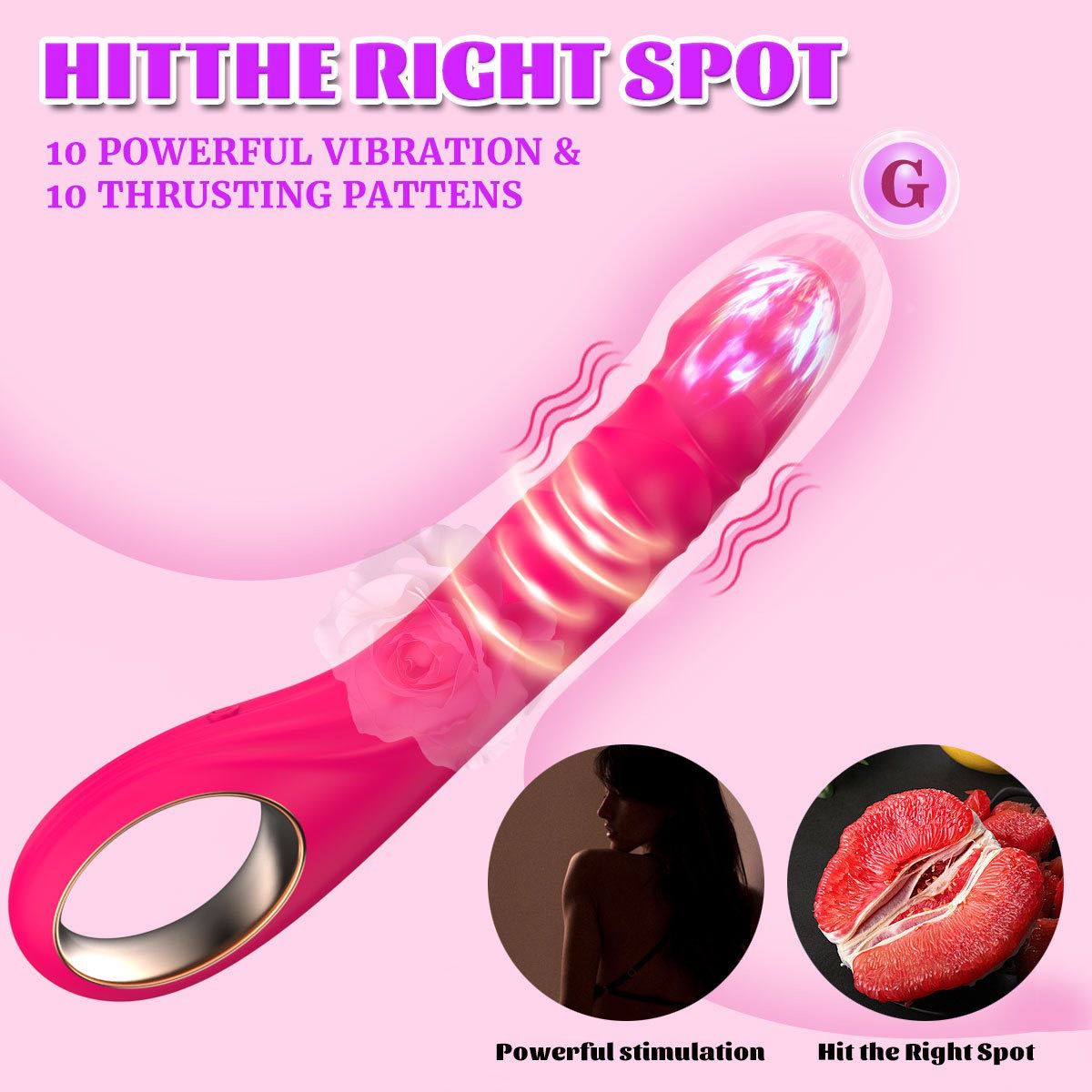 (Red) Vibrator for Women Adult Sex Toy Massager Dildo with 10 Vibration Frequencies Female Masturbation G-Spot Vibrator