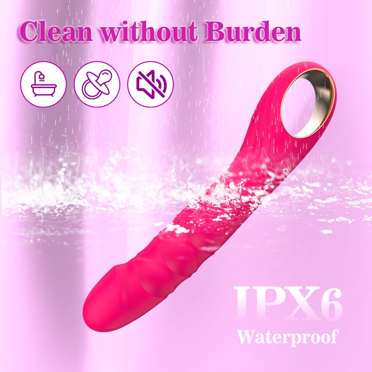 (Red) Vibrator for Women Adult Sex Toy Massager Dildo with 10 Vibration Frequencies Female Masturbation G-Spot Vibrator