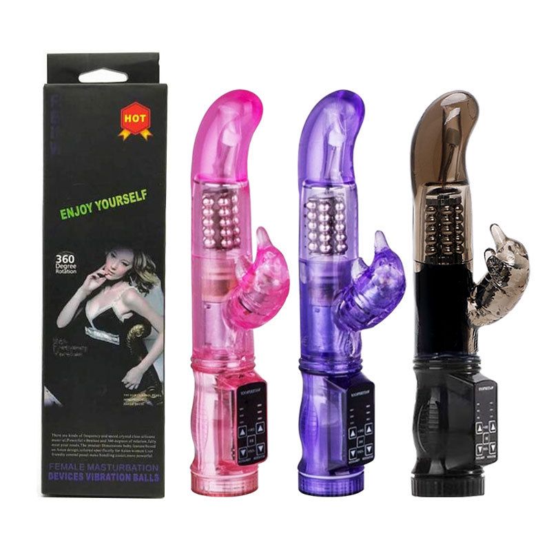 (Purple) Adult Sex Toy Clitoral Stimulator Wand Vibrator G Spot Stimulation Massager Dolphin Rotating Bead Dildo For Women Masturbation Device