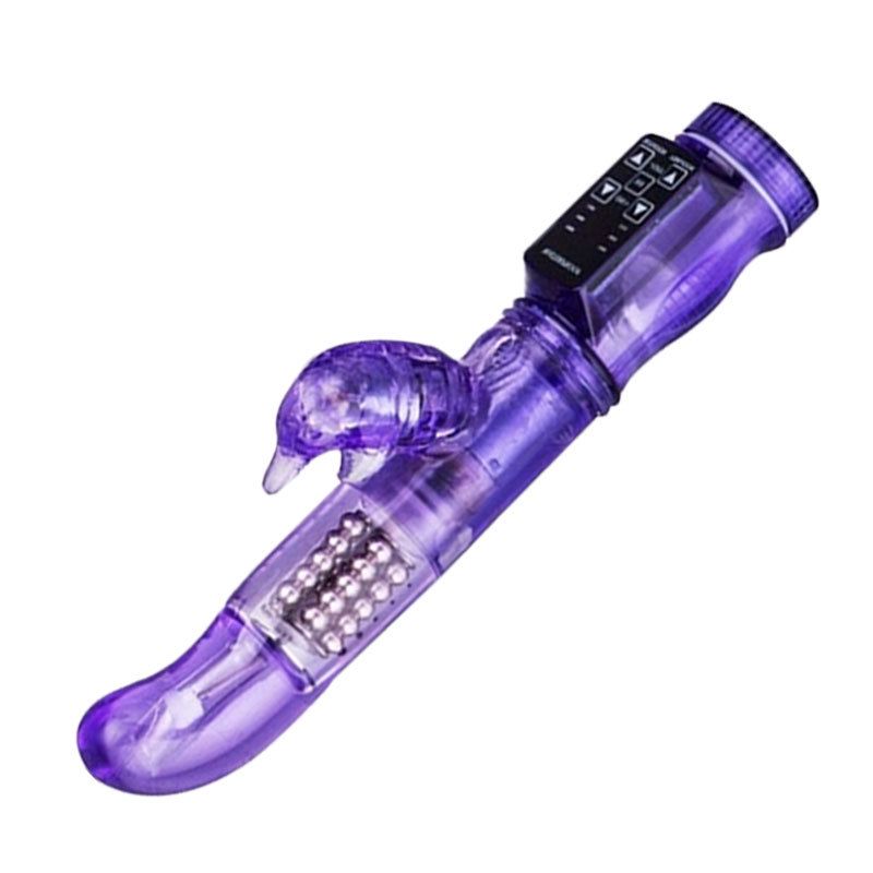 (Purple) Adult Sex Toy Clitoral Stimulator Wand Vibrator G Spot Stimulation Massager Dolphin Rotating Bead Dildo For Women Masturbation Device