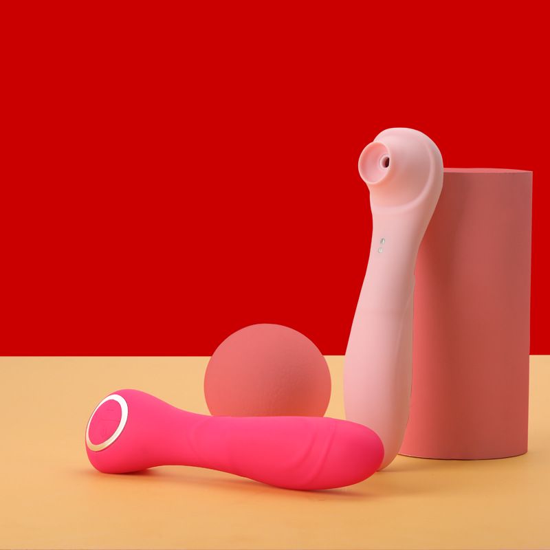 (Red) Suction Vibrator For Women Breast Massage Masturbator Dildo Sucking Sex Toys Female Adult Novelty Wand Adult Products