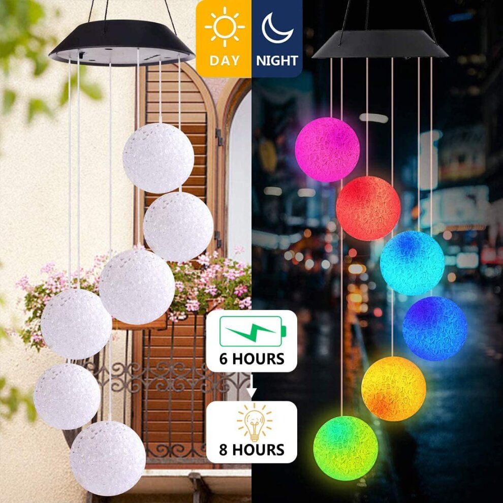 Outdoor Solar Wind Chimes Color Changing LED Lights