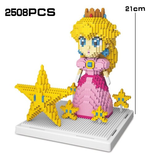 21CM Peach DIY Magic Blocks Princess Diamond Building Toys Gift Collection