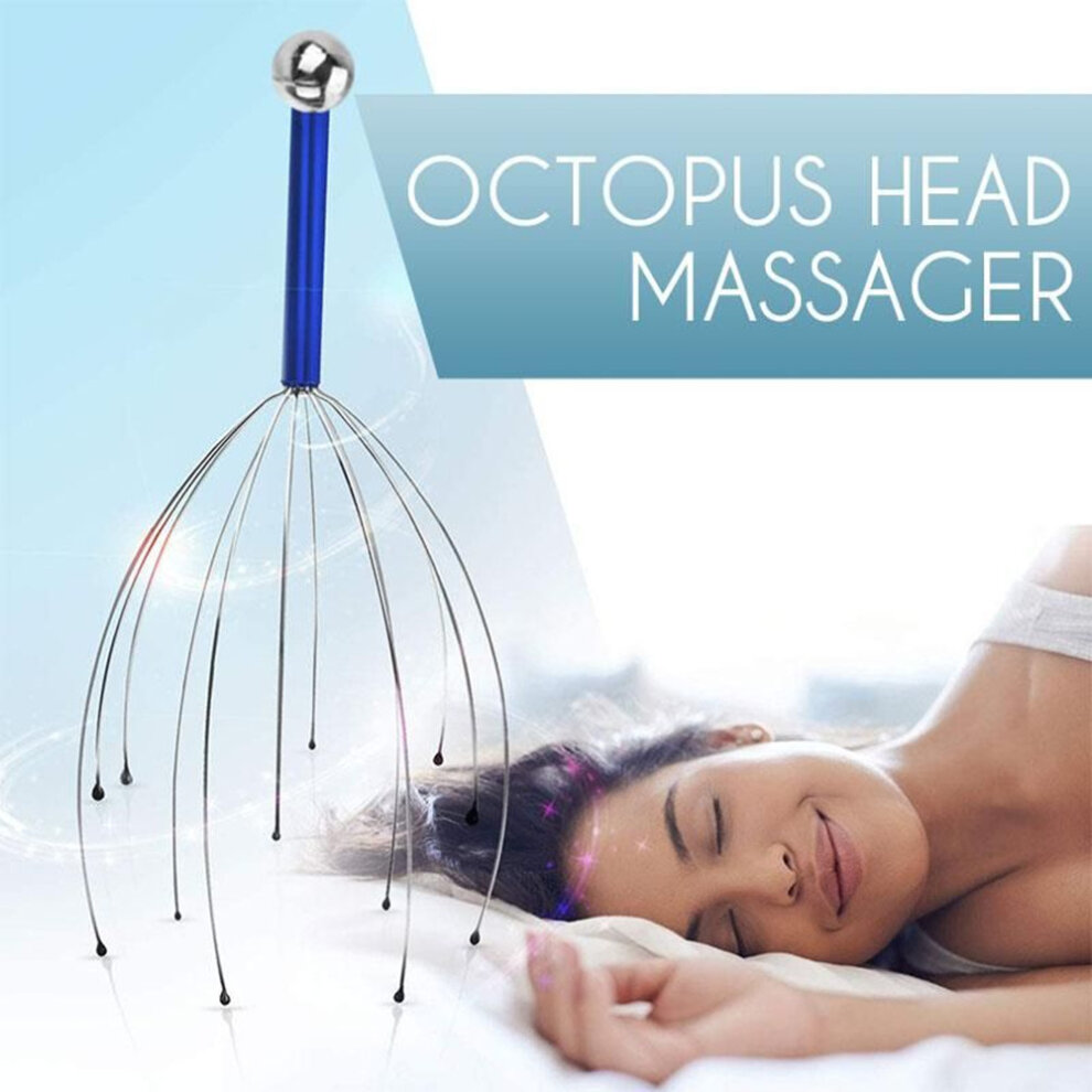 Head Massager Handheld Hair Claw Scalp Massage Scratcher with 12 Fingers Prong for Deep Relaxation Hair Stimulation Body Stress Relax Pain Relief Head Care Headache Stimulates Blood Circulation
