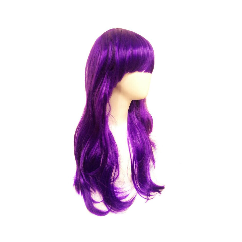 Girls Descendants 2 Mal Wig Cosplay Fancy Dress Halloween Long Curly Hair Dress
