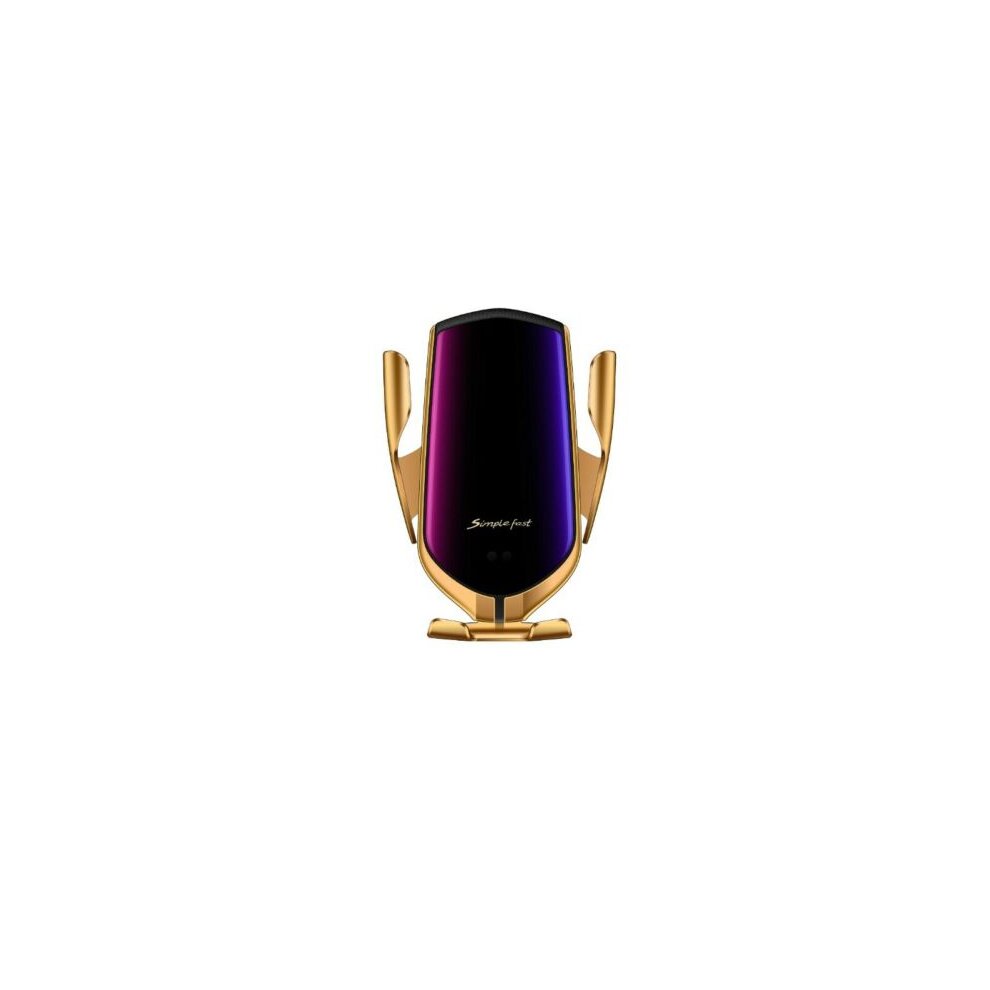 (Black) Smart Sensor Wireless Car Charger R2 Qi Fast Automatic Phone Holder