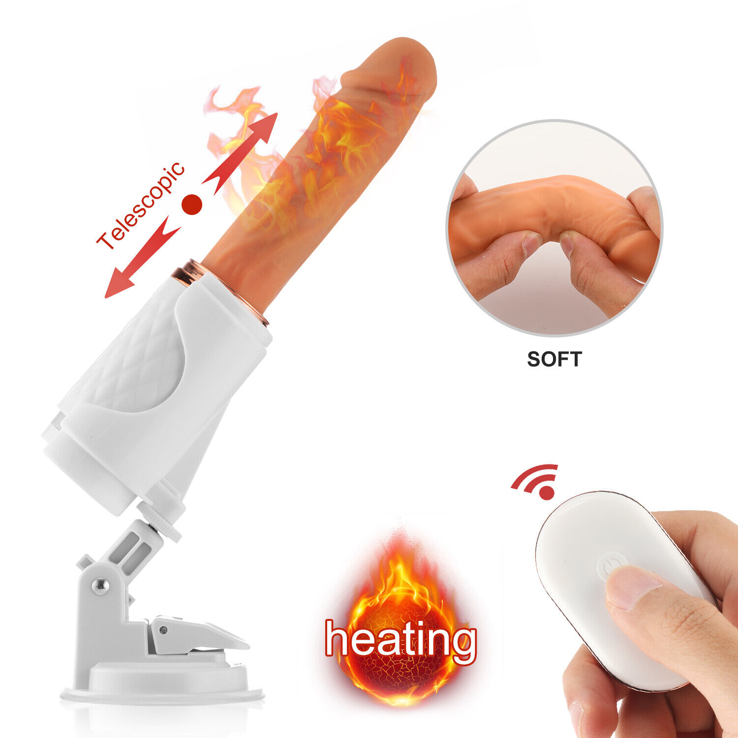 Sex Machine for Women Anal Prostate Dildo Vibrator Electric Fucking Love Sex Toys G spot Stimulator Automatic Thrusting Heating Wireless Remote Control Hands-Free with Strong Suction Cup for Adult Couples Gay Pleasure Play