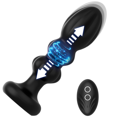 Thrusting Anal Butt Plug Vibrator Prostate Massager Wireless G Spot Vibe Dildo Adult Sex Toys for Couples Gay Male Women Male Masturbation Remote Control with 5 Vibration Mode Rechargeable