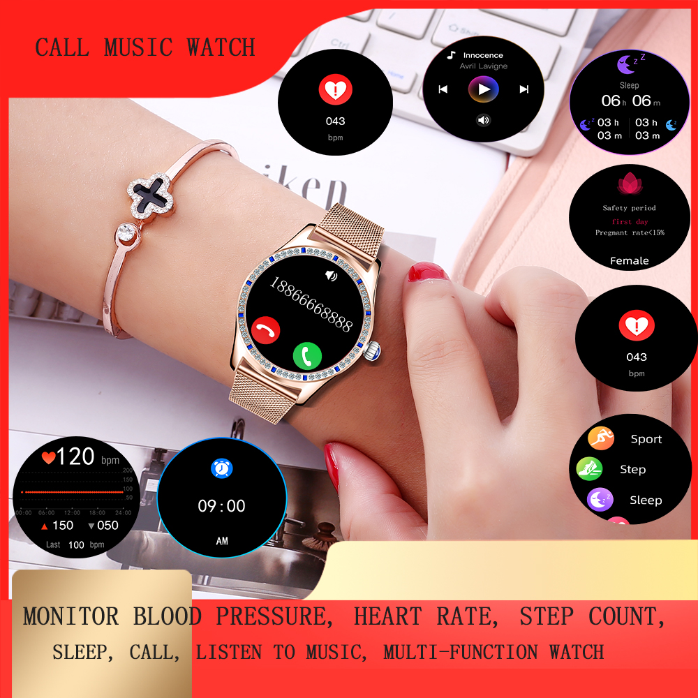 Fashion women Smart Watch Music Control Sleep Smart Watch Women Smartwatch With diamond Smart Bracelet