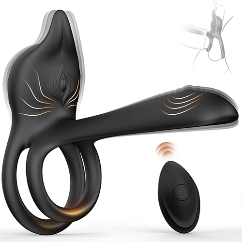 Vibrating Cock Ring 3 in 1 Penis Ring Vibrator G-Spot Clitoral Stimulator Couples Vibrator with 10 Vibration Modes Remote Control Silicone Adult Sex Toy Erection Sexual Games