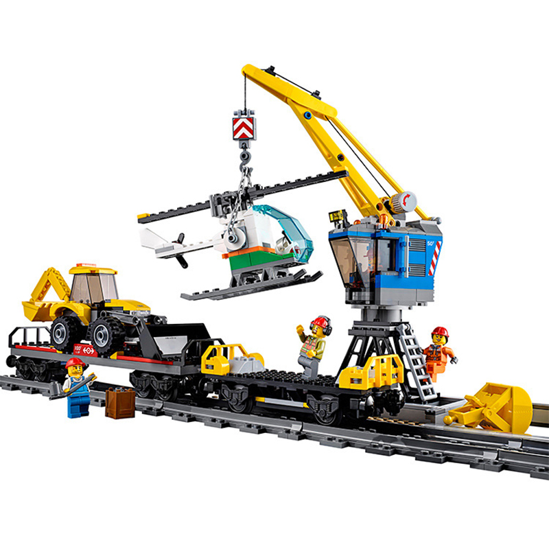 Building Block Heavy-Haul Train Brick city Toy for Children Girl boy 02009 Cargo Train Birthday Christmas gift