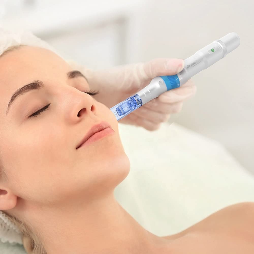 Dr. Pen Ultima A6 Microneedling Pen Dermapen Electric Microneedle Roller Pen Professional Skin Face Body Care Kit for Wrinkle Stretch Marks Scar Hair Loss Treat with 5pcs 12PIN 5pcs 36PIN 5pcs Nano Round Cartridges Needles