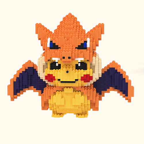 Pikachu Cosplay Mega Pokemon Cos Charizard Building Blocks Set Kids DIY Toy 2650Pcs