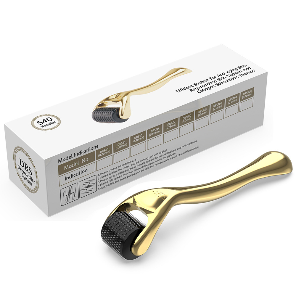 (0.25mm) Derma Roller DRS 540 Titanium Professional Micro Needles Roller Beauty Machines for Hair Loss Wrinkles Sun Damage Ance Scars Skin Care Treatment