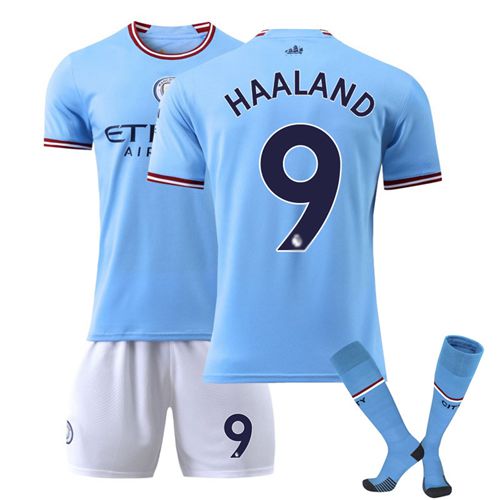 (4~5 Years) #9 Haaland 2223 Kids Boys Football Full Kits Boys Soccer Training Suit