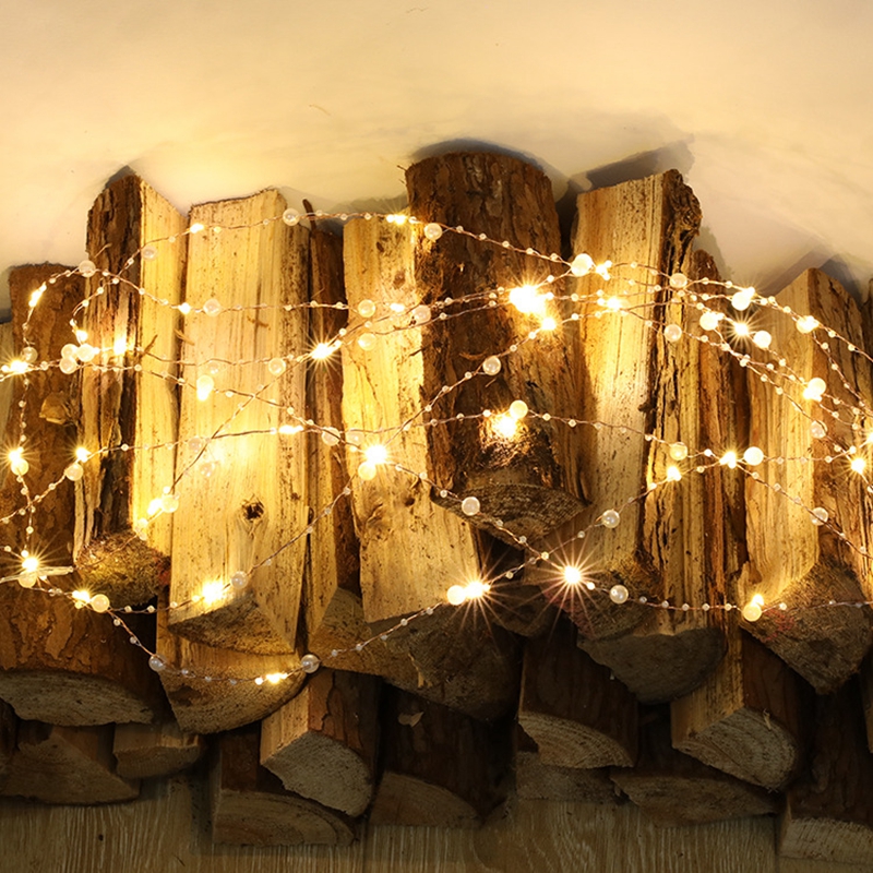 (2M 20 LED) String Lights Copper Wire Light for Indoor Outdoor Lighting Bedroom Wedding Decor Party Christmas Tree Decoration Battery Operated