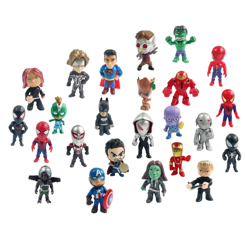 Christmas Countdown Calendar Advent Calendar Christmas Holiday Toys 24 PCS Superhero Action Figures Super Hero Display Gifts for Kids and Fans